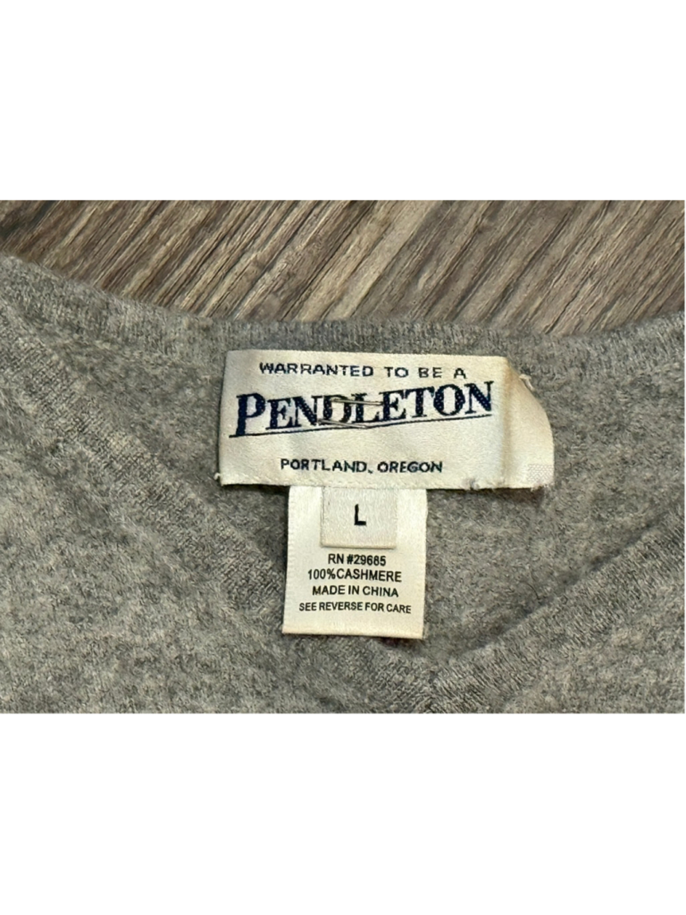Vintage 90s Pendleton Women L Gray 100% Cashmere Cropped Crewneck Sweater USA - Picture 6 of 6